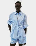 The Marina cotton poplin shirt in mini stripes - final sale