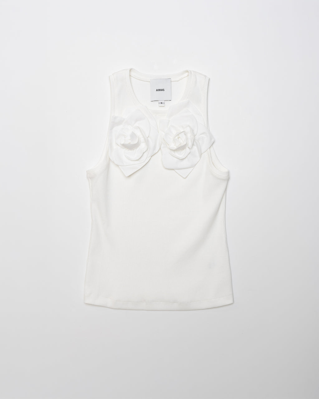 The Camille flower tank in white