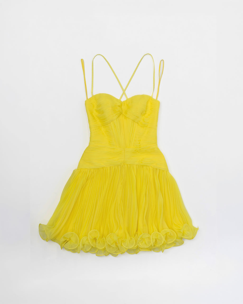 The Canary micropleated cocktail dress