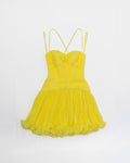 The Canary micropleated cocktail dress