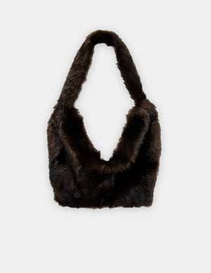 FAUX FUR HALTER TOP