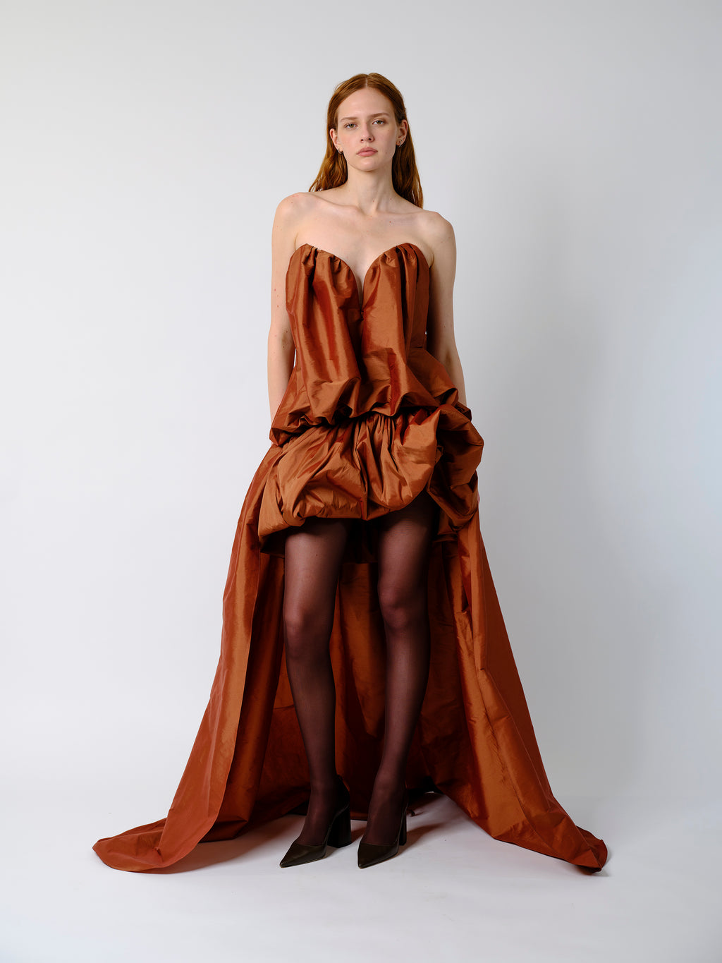 The Arlene gown in terracotta
