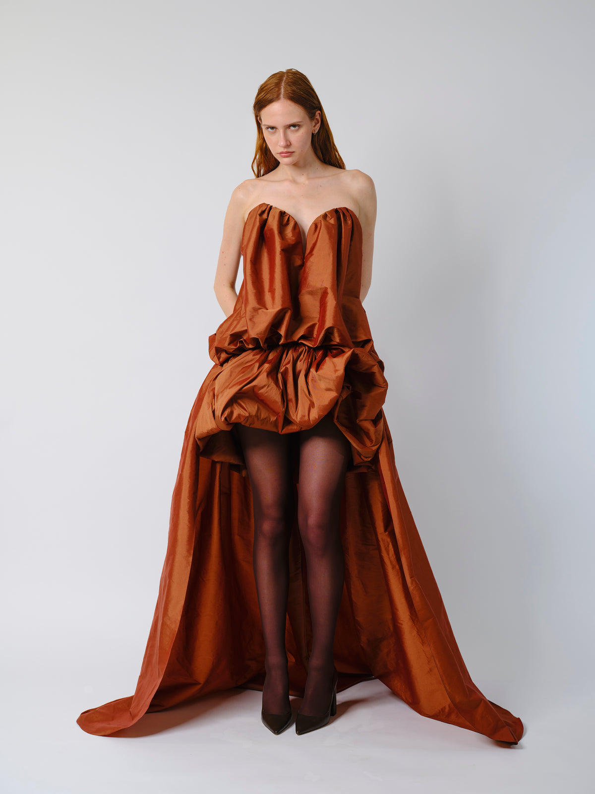 The Arlene gown in terracotta