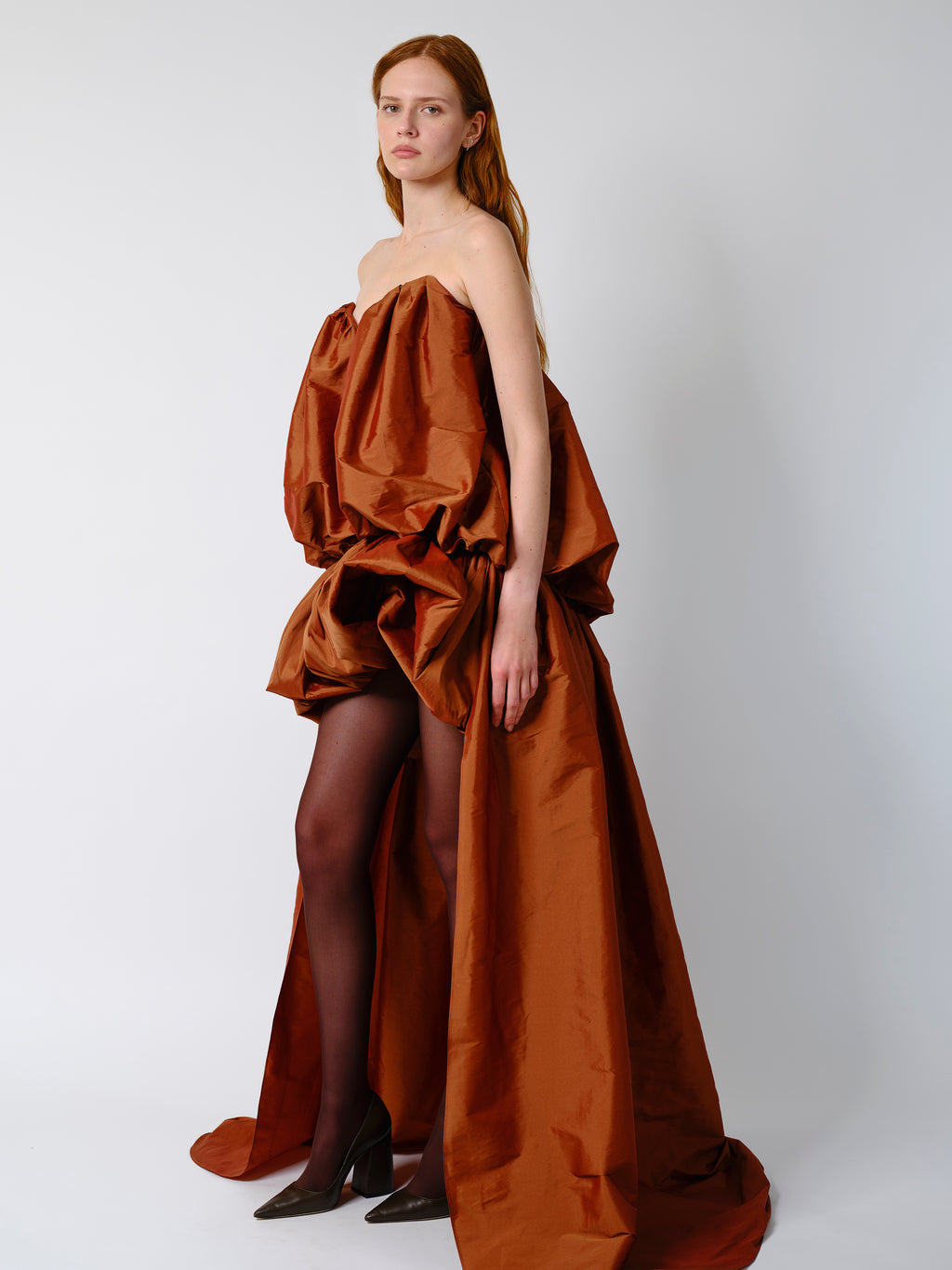 The Arlene gown in terracotta