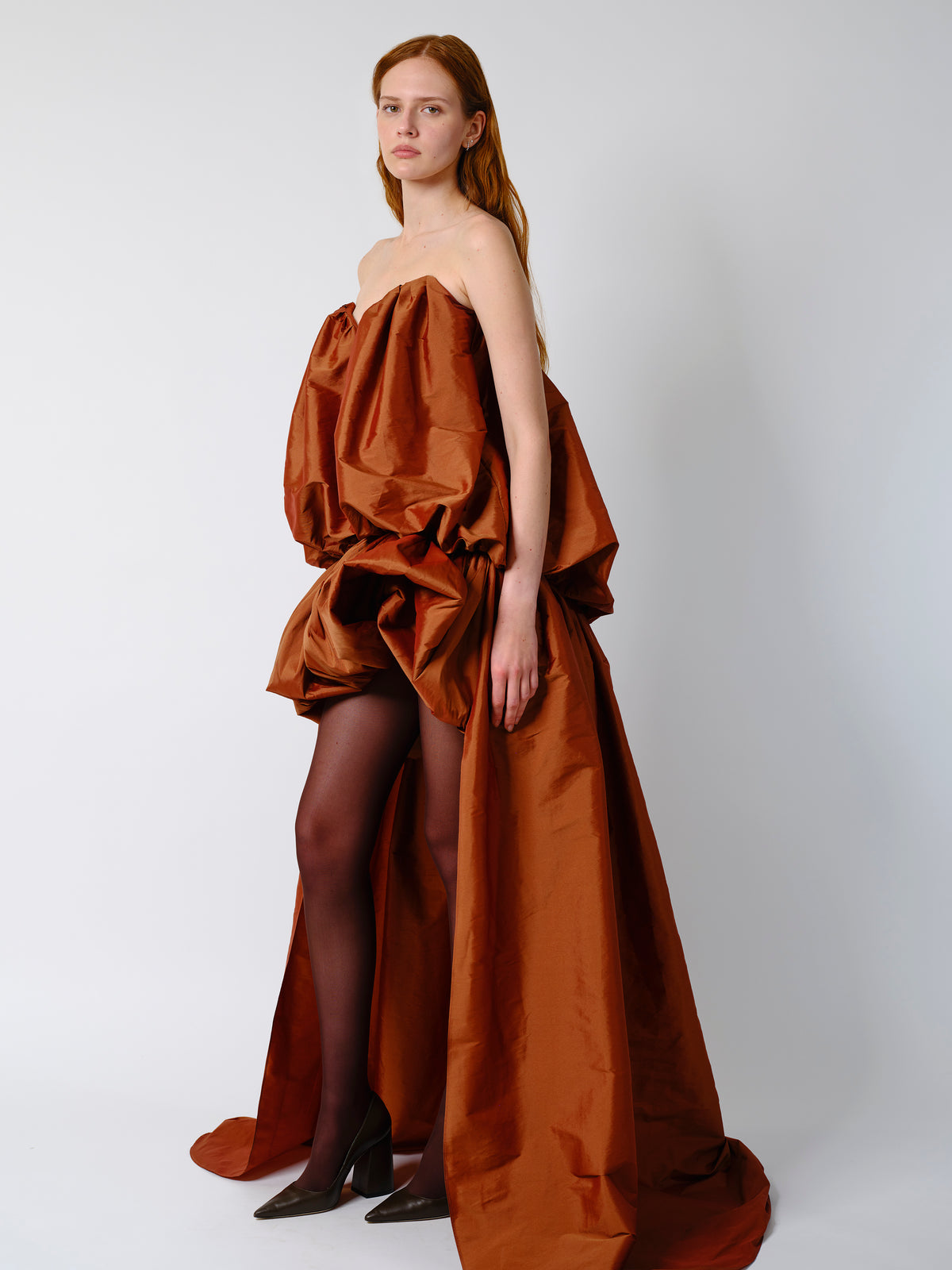 The Arlene gown in terracotta