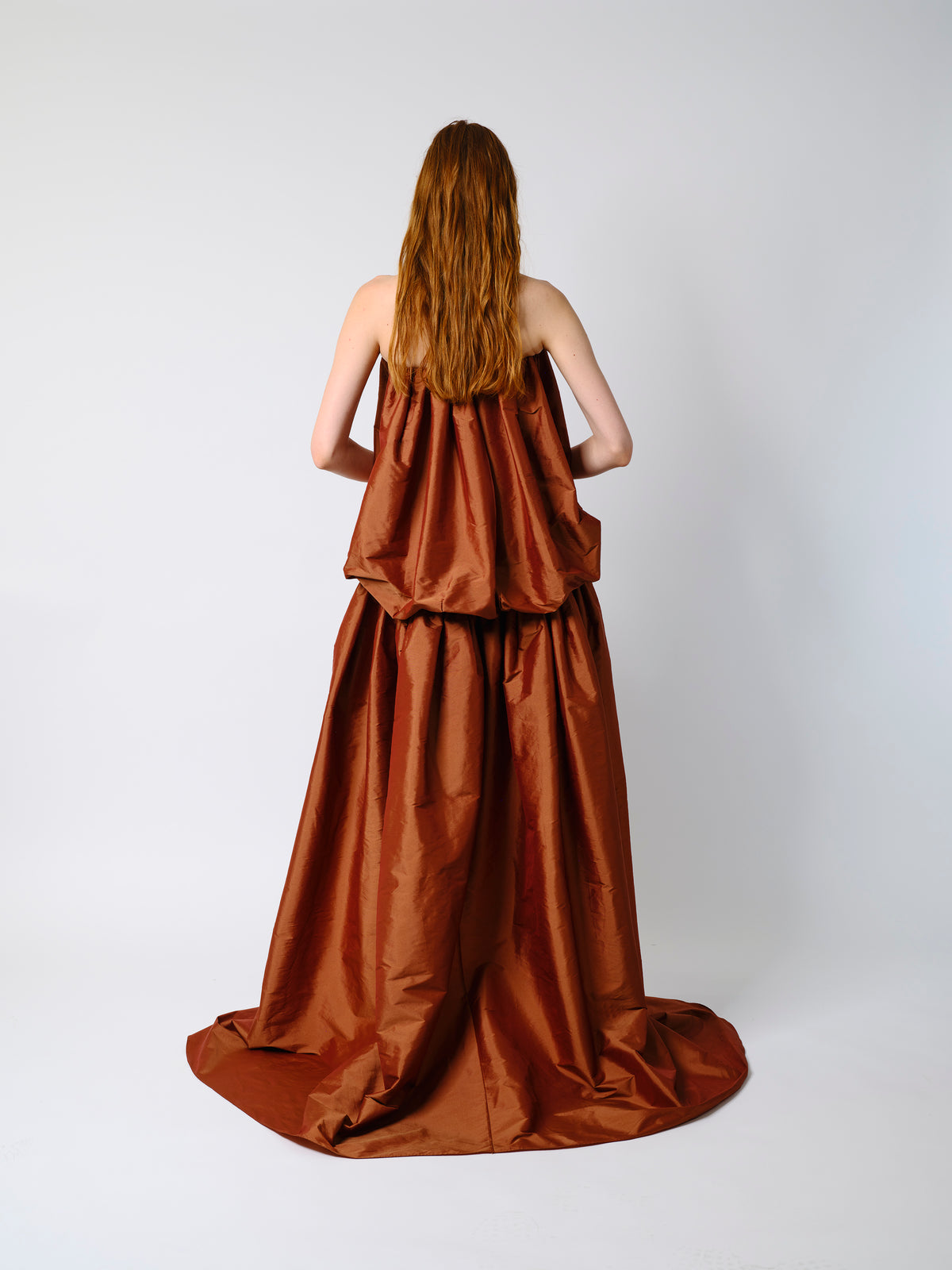 The Arlene gown in terracotta