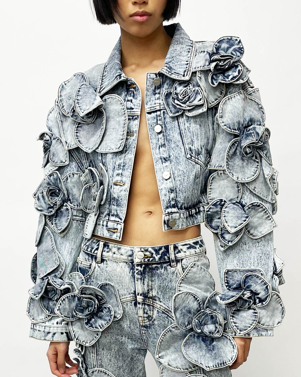 Foral Denim Jacket