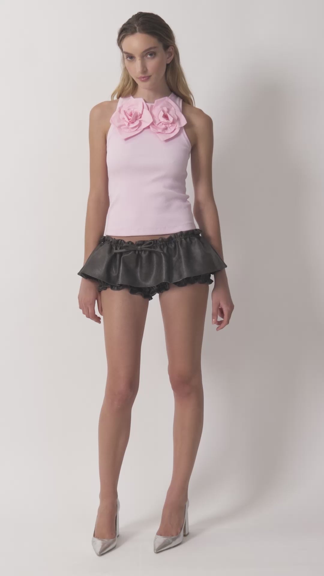 The Aja bloomer skirt in vegan leather