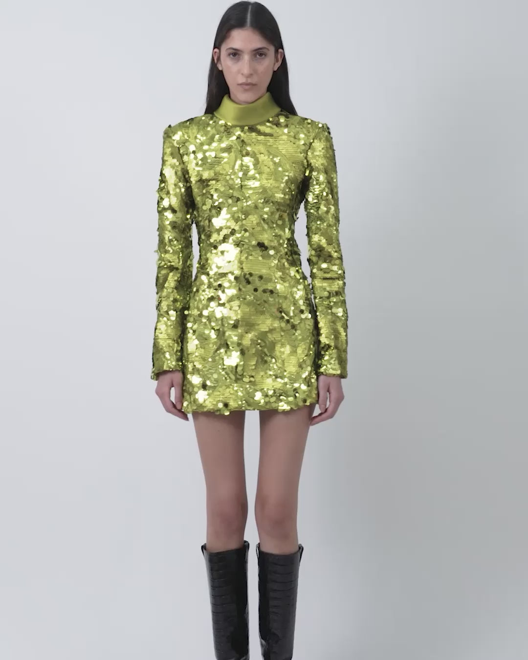 The Toni sequin dress in citronnelle
