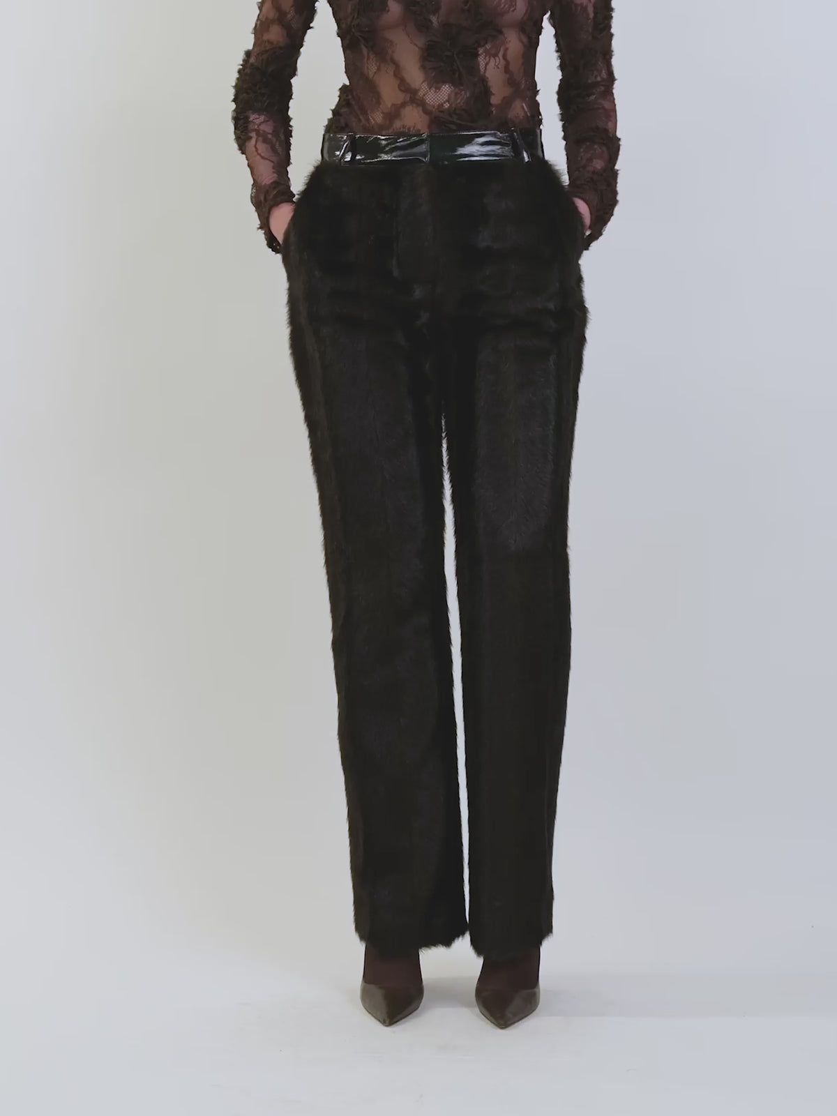 The Barberini pants in faux mink