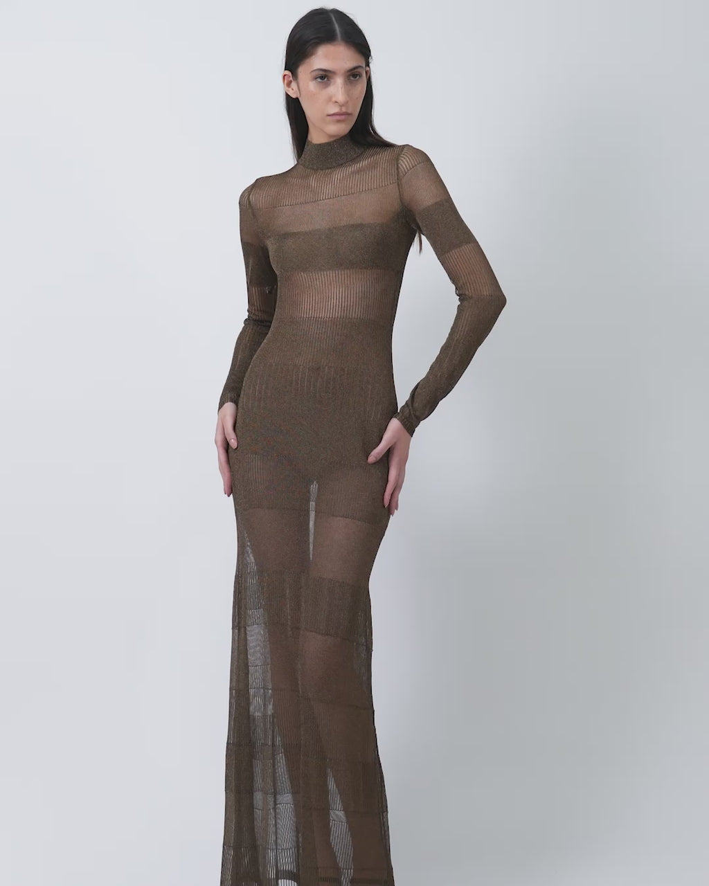 The Josephine gown in ultra fine pointelle knit