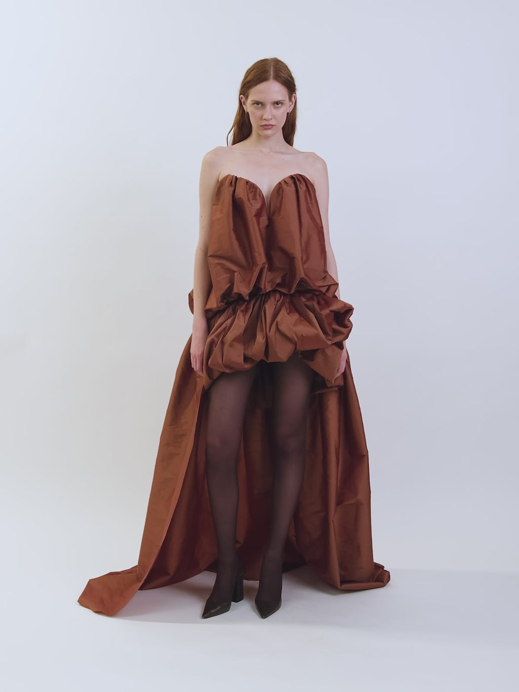 The Arlene gown in terracotta