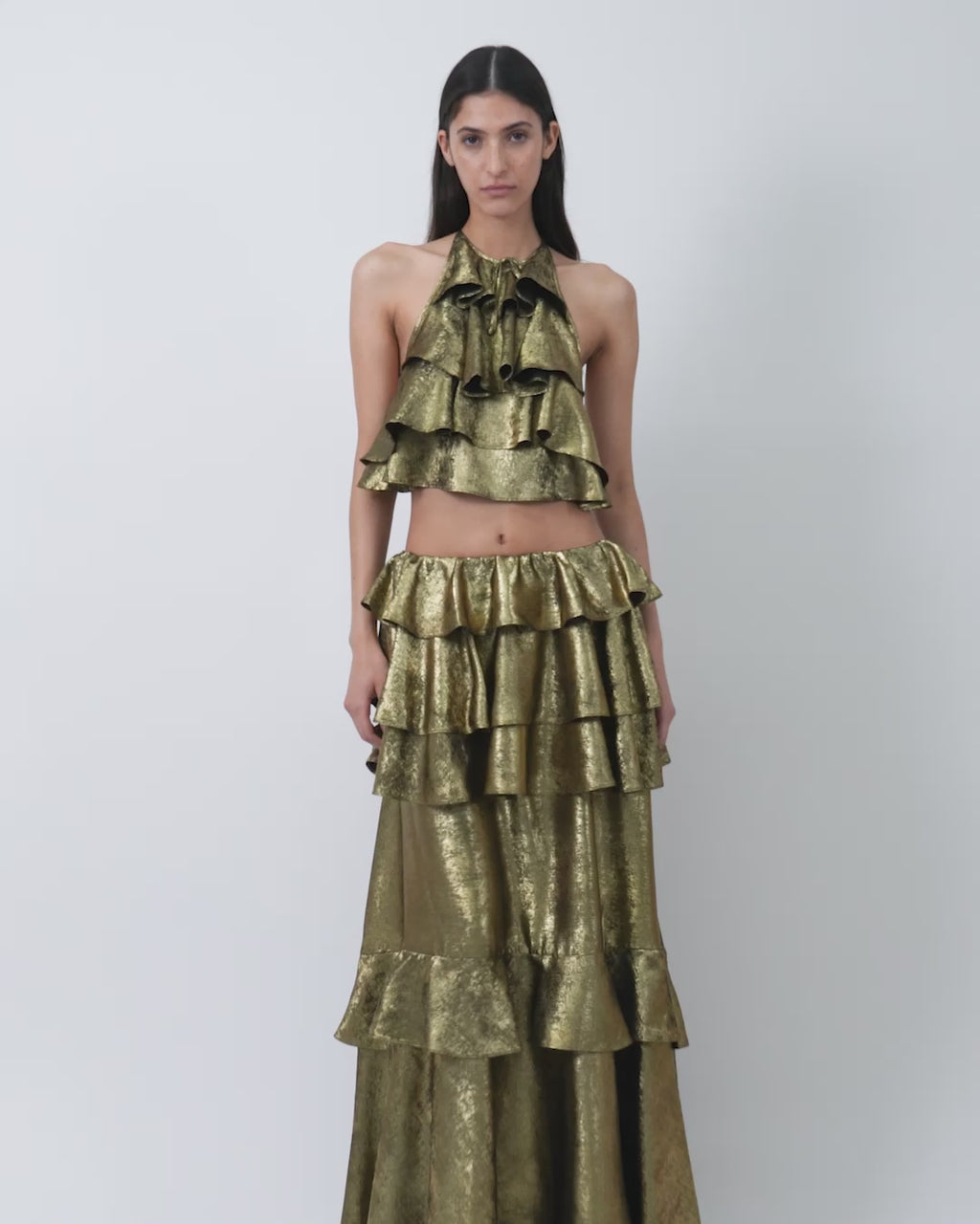 The Vilhelmine skirt in tiered gold